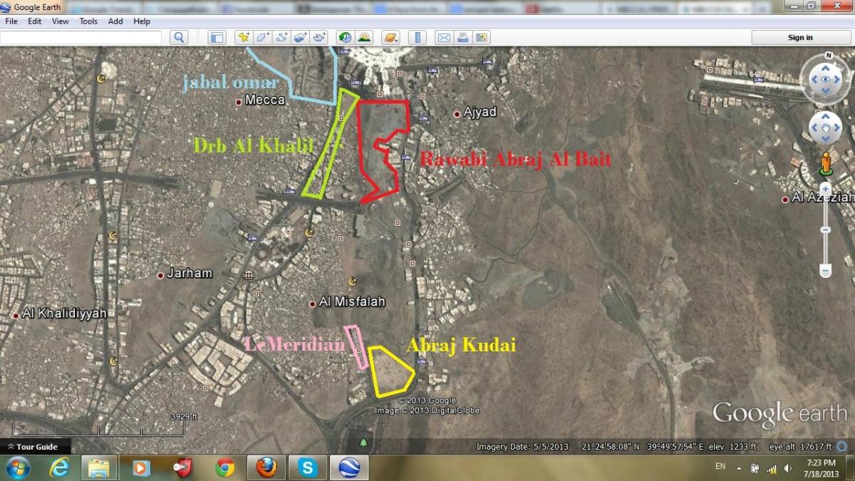 mapa kudai parkování Makkah 