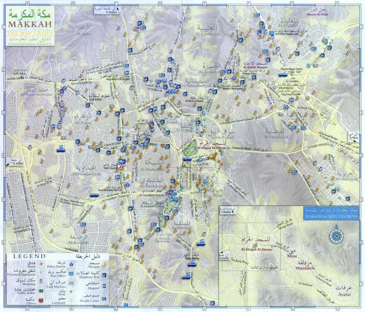  mapa Makkah ziyarat míst