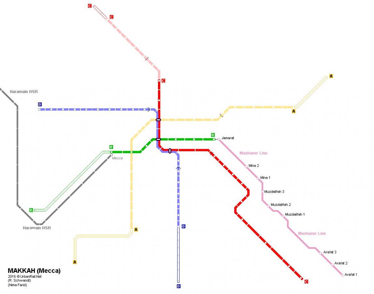 mapa Mekky metro 