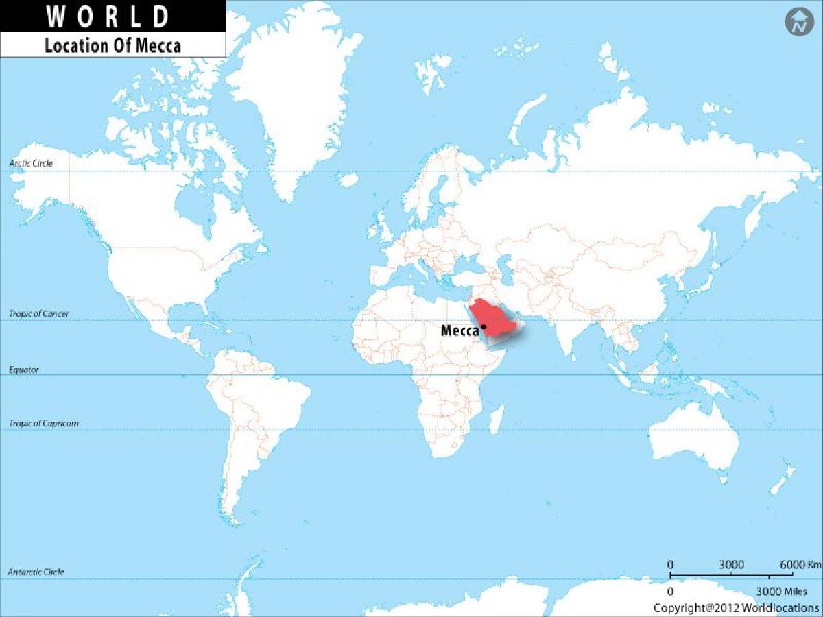 Makkah v mapě světa