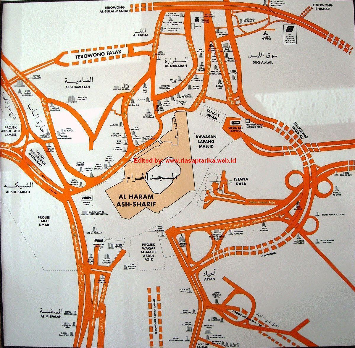 mapa misfalah Makkah mapě