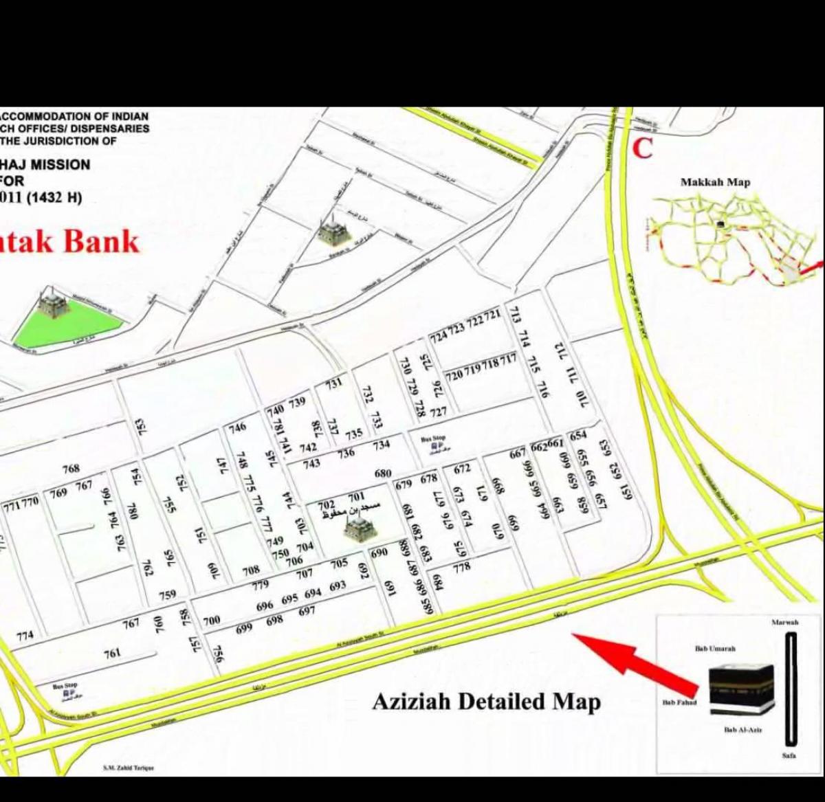 Azizia Makkah mapě