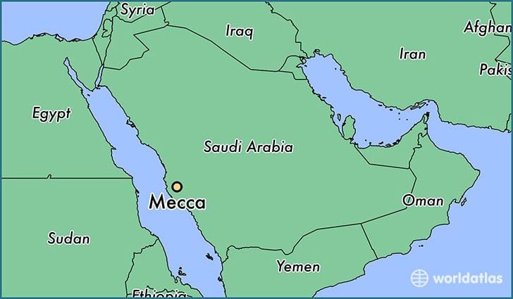 Makkah na mapě
