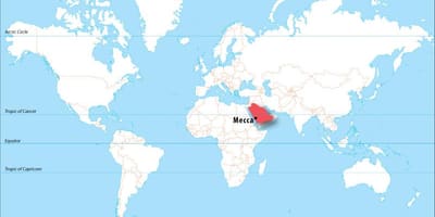 Makkah v mapě světa